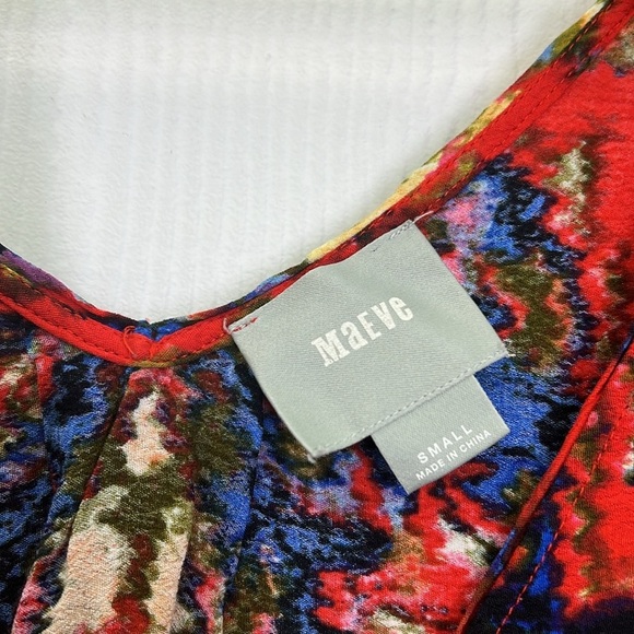 Anthropologie - Maeve Prins V Neck Short Sleeve Lightweight Colorful Dress Small - Picture 9 of 12